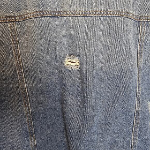 Black Label Blue Distressed Pocket Casual Pocket‎ Denim Jacket Size 1XL - Picture 5 of 9
